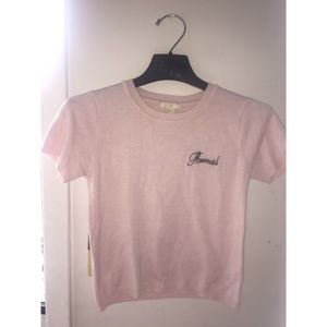 Pink Knit “mermaid” Embroidered Top